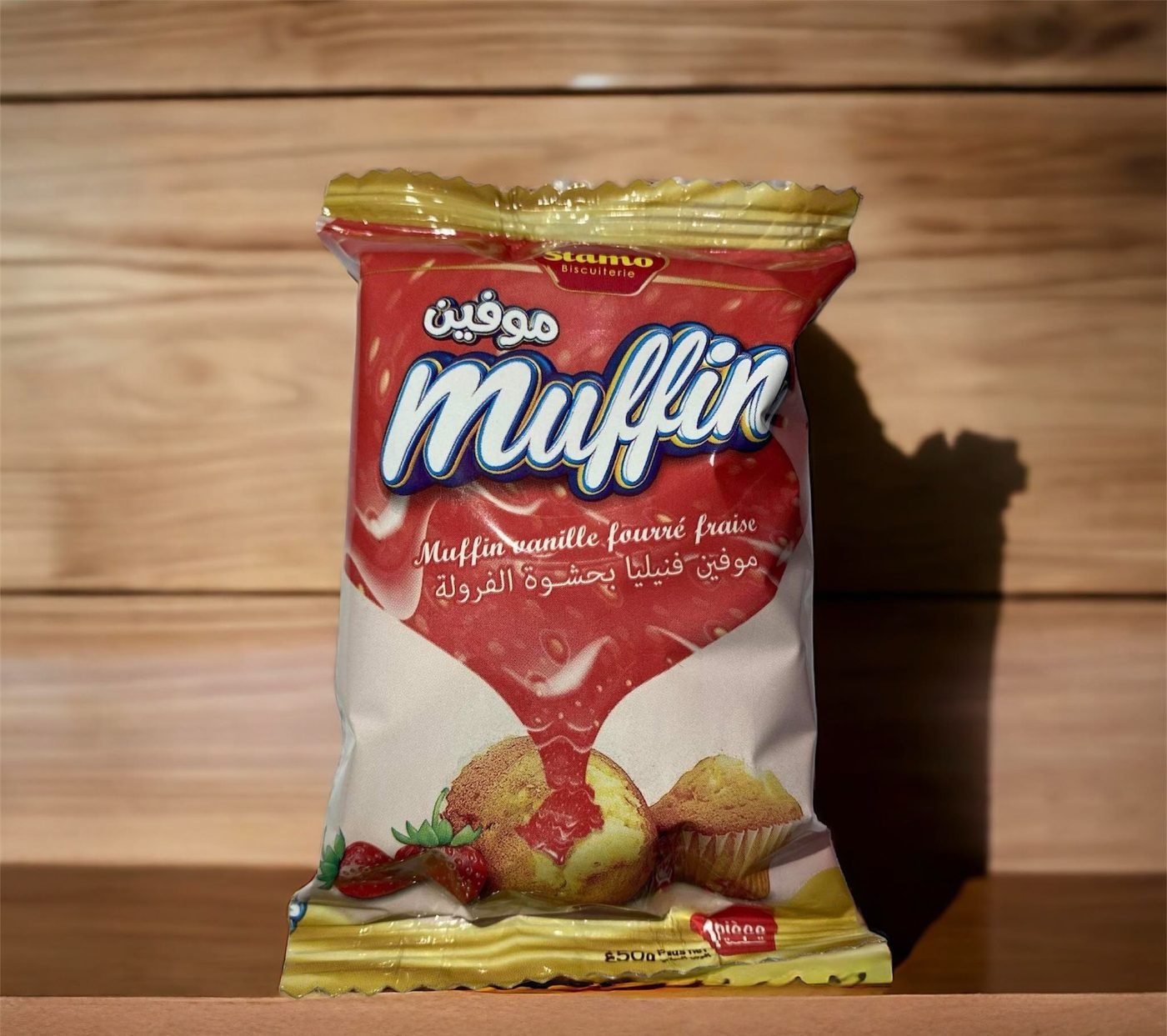 Muffin vanille fourré fraise Stamo